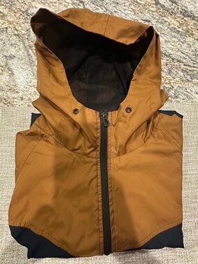 Men’s Rust Brown Hooded Windbreaker Jacket